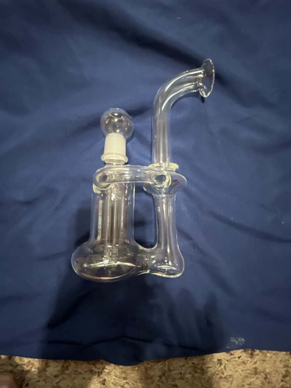Clear Glass Recycler  Rig with Stemline Perc